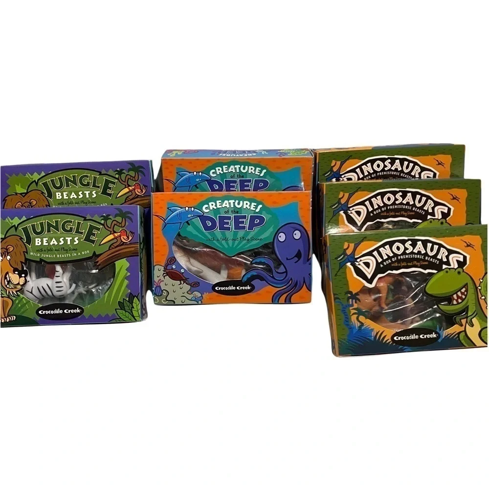 Crocodile Creek Box of Jungle Beasts Sea Creatures Dinosaur Figures